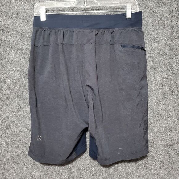 Lululemon Mens Drawstring Athletic Shorts Size Medium Navy Grey Casual Gym - Picture 2 of 16